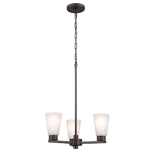 Stamos - 3 Light Small Chandelier In Soft Modern Style-15 Inches Tall - 1147235