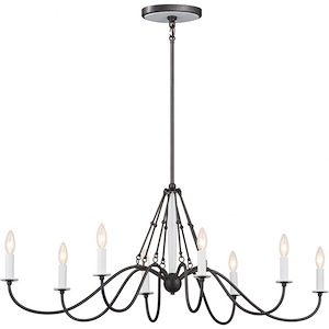 Freesia - 8 Light Linear Chandelier In Homestead Style-18 Inches Tall and 20 Inches Wide