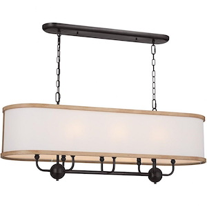 Heddle - 8 Light Double Linear Chandelier In Homestead Style-16 Inches Tall and 13 Inches Wide