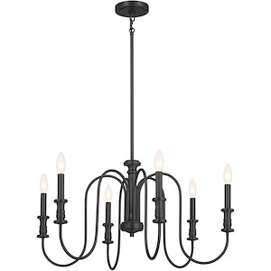 Karthe - 6 Light Medium Chandelier In Homestead Style-15.5 Inches Tall and 28.75 Inches Wide