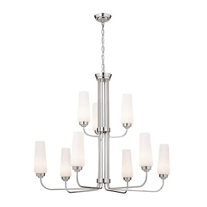 Truby - 9 Light 2-Tier Large Chandelier In Art Deco Style-32.5 Inches Tall - 1154153