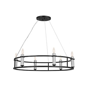 Rosalind - 6 Light Chandelier In Traditional Style-6.5 Inches Tall and 33.25 Inches Wide