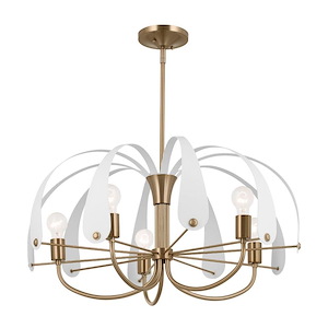 Petal - 5 Light Chandelier-16 Inches Tall and 31 Inches Wide