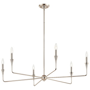 Alvaro - 6 Light Chandelier-19.25 Inches Tall and 40.25 Inches Wide