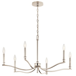 Malene - 6 Light Chandelier-17.75 Inches Tall and 32 Inches Wide - 1335319