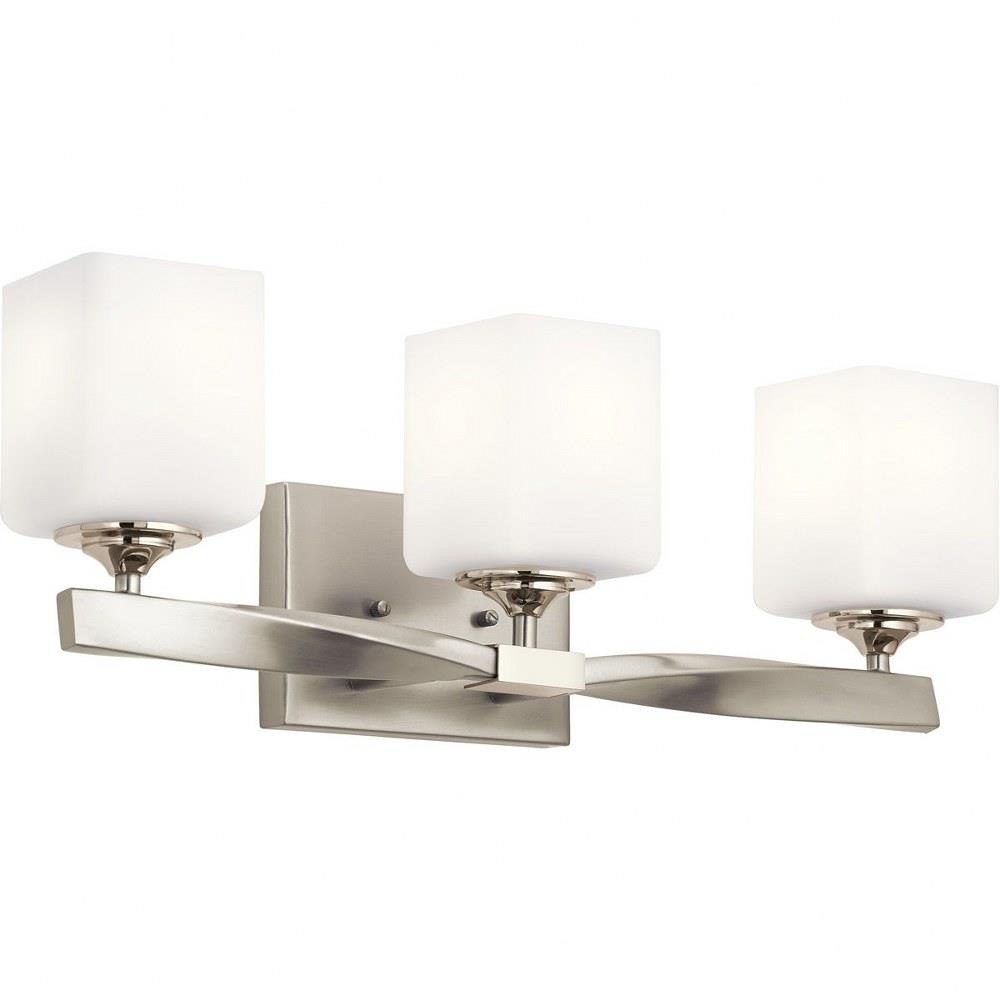 Kichler Lighting 55002 Marette - 3 Light Soft Bath Vanity Approved for Damp Locations - with Soft Contemporary inspirations - 8 inches tall by 22.75 inches wide