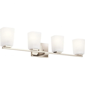 Roehm - 4 Light Bath Vanity Approved for Damp Locations - with Transitional inspirations - 7.25 inches tall by 32 inches wide