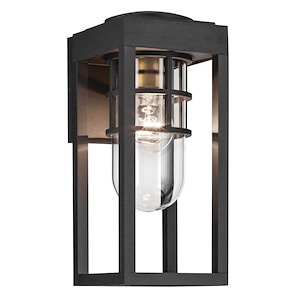 Hone - 1 Light Small Outdoor Wall Mount In Industrial Style-13 Inches Tall and 5.5 Inches Wide
