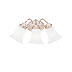 3 light Bath Fixture - with Transitional inspirations - 8.75 inches tall by 18 inches wide