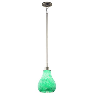Crystal Ball - 1 Light Mini Pendant - With Tiffany Transitional Inspirations - 12.75 Inches Tall By 8 Inches Wide