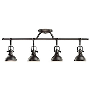 4 light Fixed Rail - with Vintage Industrial inspirations - 11.25 inches tall by 5.5 inches wide