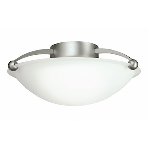 2 Light Semi-Flush Mount - With Contemporary Inspirations - 6 Inches Tall By 15 Inches Wide