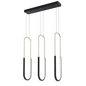 Wayan - 3 LED Linear Chandelier In Minimalist Style-24 Inches Tall and 30.5 Inches Wide