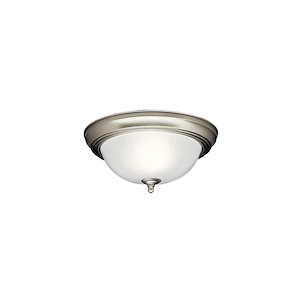 1 light Flush Mount - with Utilitarian inspirations - 6 inches tall by 11.25 inches wide