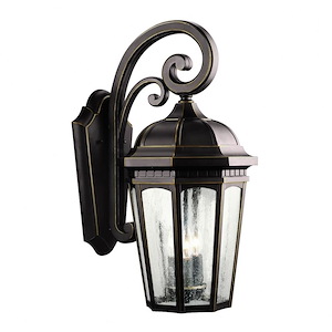 Courtyard - 3 light Outdoor X-Large Wall Mount - with Traditional inspirations - 22.25 inches tall by 10.25 inches wide
