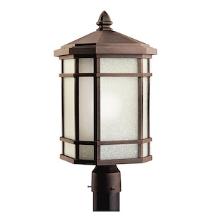 Cameron - 1 Light Outdoor Post Mount - With Arts And Crafts/Mission Inspirations - 20 Inches Tall By 10 Inches Wide