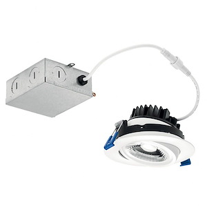 Direct To Ceiling - 12W 1 Led Round Gimbal Downlight 2700K - With Utilitarian Inspirations - 2.5 Inches Tall By 5 Inches Wide