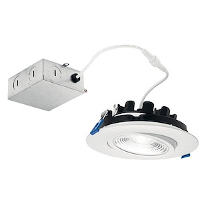 Direct To Ceiling - 15W 1 Led Round Gimbal Downlight 2700K - With Utilitarian Inspirations - 2 Inches Tall By 6 Inches Wide - 1216472