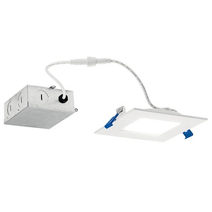 Direct To Ceiling - 1 Led Square Slim Downlight - With Utilitarian Inspirations - 2 Inches Tall By 6 Inches Wide