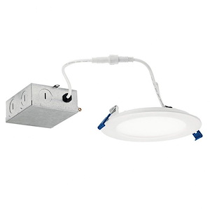 Direct To Ceiling - 1 Led Round Slim Downlight - With Utilitarian Inspirations - 2 Inches Tall By 7 Inches Wide