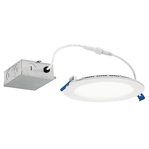Direct To Ceiling - 1 Led Round Slim Downlight - With Utilitarian Inspirations - 2 Inches Tall By 8 Inches Wide - 1216661