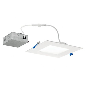 Direct To Ceiling - 1 Led Square Slim Downlight - With Utilitarian Inspirations - 2 Inches Tall By 7 Inches Wide - 1216693