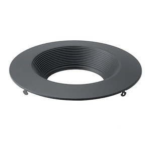 Direct to Ceiling - Round Recessed Downlight Trim - with Utilitarian inspirations - 1.25 inches tall by 7.5 inches wide