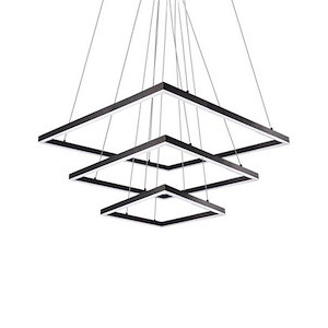 Piazza - 55 Inch 224W 1 LED 3-Tier Square Chandelier