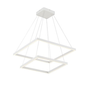 Piazza - 23.63 Inch 74W 1 LED 2-Tier Square Chandelier