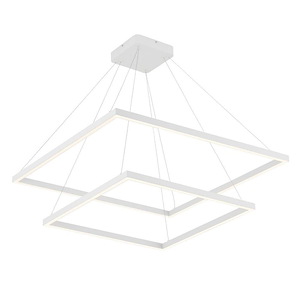 Piazza - 31.5 Inch 105W 1 LED 2-Tier Square Chandelier