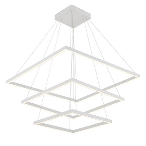Piazza - 31.5 Inch 134W 1 LED 3-Tier Square Chandelier