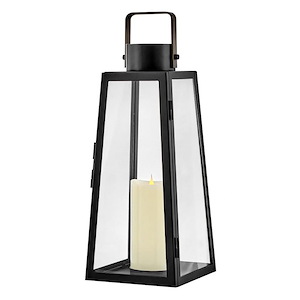 Hugh - Outdoor Post Lantern-19 Inches Tall and 7.5 Inches Wide