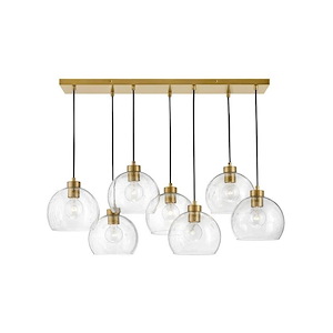 Rumi - 7 Light Linear Pendant In Transitional and Modern Style-29 Inches Tall and 40 Inches Wide