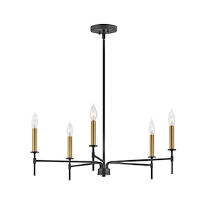 Hux - 1 Light Medium Chandelier In Transitional and Classic Style-8.75 Inches Tall and 28 Inches Wide - 1254857