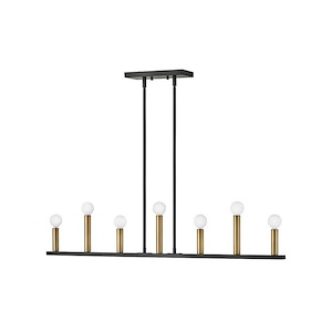 Lazlo - 7 Light Linear Chandelier In Transitional and Modern Style-6.25 Inches Tall and 40 Inches Wide