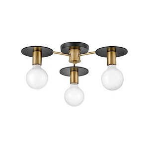 Bobbie - 3 Light Semi-Flush Mount In Mid-Century Modern Style-4.5 Inches Tall and 20 Inches Wide - 1254614