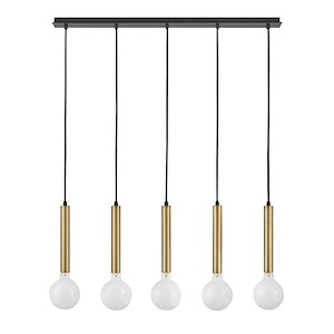 Bobbie - 5 Light Linear Chandelier In Mid-Century Modern Style-27 Inches Tall and 36 Inches Wide - 1254697