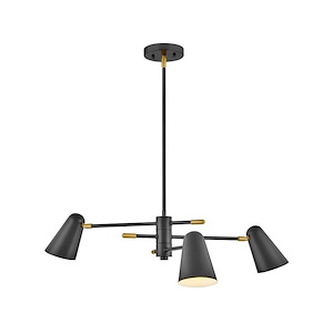 Birdie - 15W 3 LED Convertible Chandelier In Mid-Century Modern-10.25 Inches Tall and 30 Inches Wide