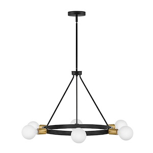 Orla - 60W 6 LED Medium Chandelier In Mid-Century Modern Style-17 Inches Tall and 24 Inches Wide - 1292828