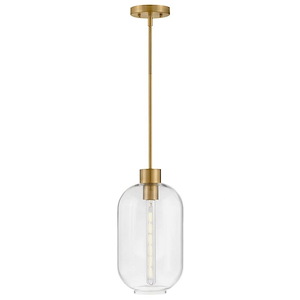 Greer - 12W 1 LED Small Pendant In Modern Style-16 Inches Tall and 8.5 Inches Wide