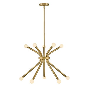 Axton - 50W 10 LED Medium Chandelier In Mid-Century Modern-18.75 Inches Tall and 28 Inches Wide