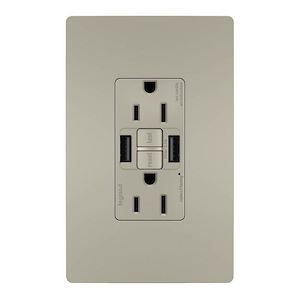 Radiant - 15A Tamper-Resistant Self Test GFCI USB Type A/A Outlet-4.2 Inches Tall and 1.73 Inches Wide