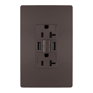 Radiant - 20A Tamper-Resistant Self Test GFCI USB Type A/A Outlet-4.2 Inches Tall and 1.73 Inches Wide