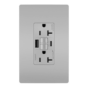 Radiant - 20A Tamper-Resistant Self Test GFCI USB Type A/C Outlet-4.2 Inches Tall and 1.73 Inches Wide