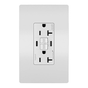Radiant - 20A Tamper-Resistant Self-Test GFCI USB Type C/C Outlet-4.2 Inches Tall and 1.73 Inches Wide