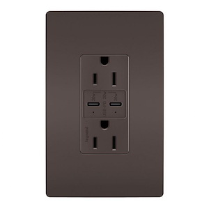 Radiant - 15A Tamper Resistant Ultra Fast PLUS Power Delivery USB Type C/C Outlet-4.18 Inches Tall and 1.69 Inches Wide