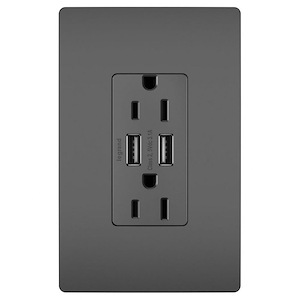 Radiant - 15A Tamper-Resistant USB Outlet-4.18 Inches Tall and 1.69 Inches Wide