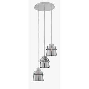 Sparta-Three Light Cluster Pendant-11 Inches Wide by 74 Inches High
