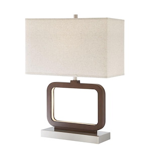 Leonard-One Light Table Lamp with LED Night Light-17.5 Inches Wide by 24.5 Inches High