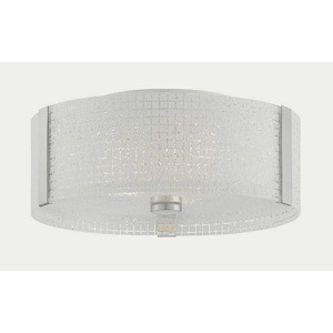 Three Light Flush Mount-13.5 Inches Wide by 5.5 Inches High